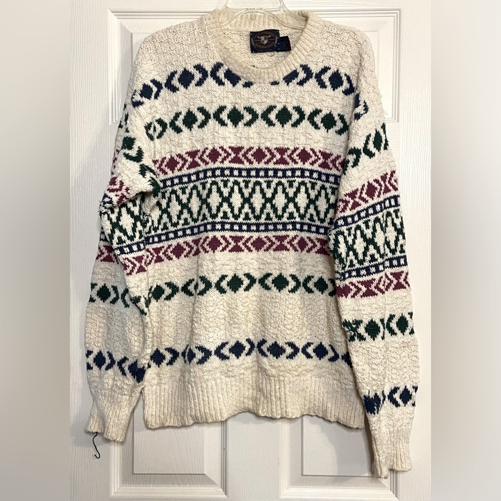 Vintage Lake Harmony Oversized Rowing Club Men’s Sz L Sweater 90s Made In USA